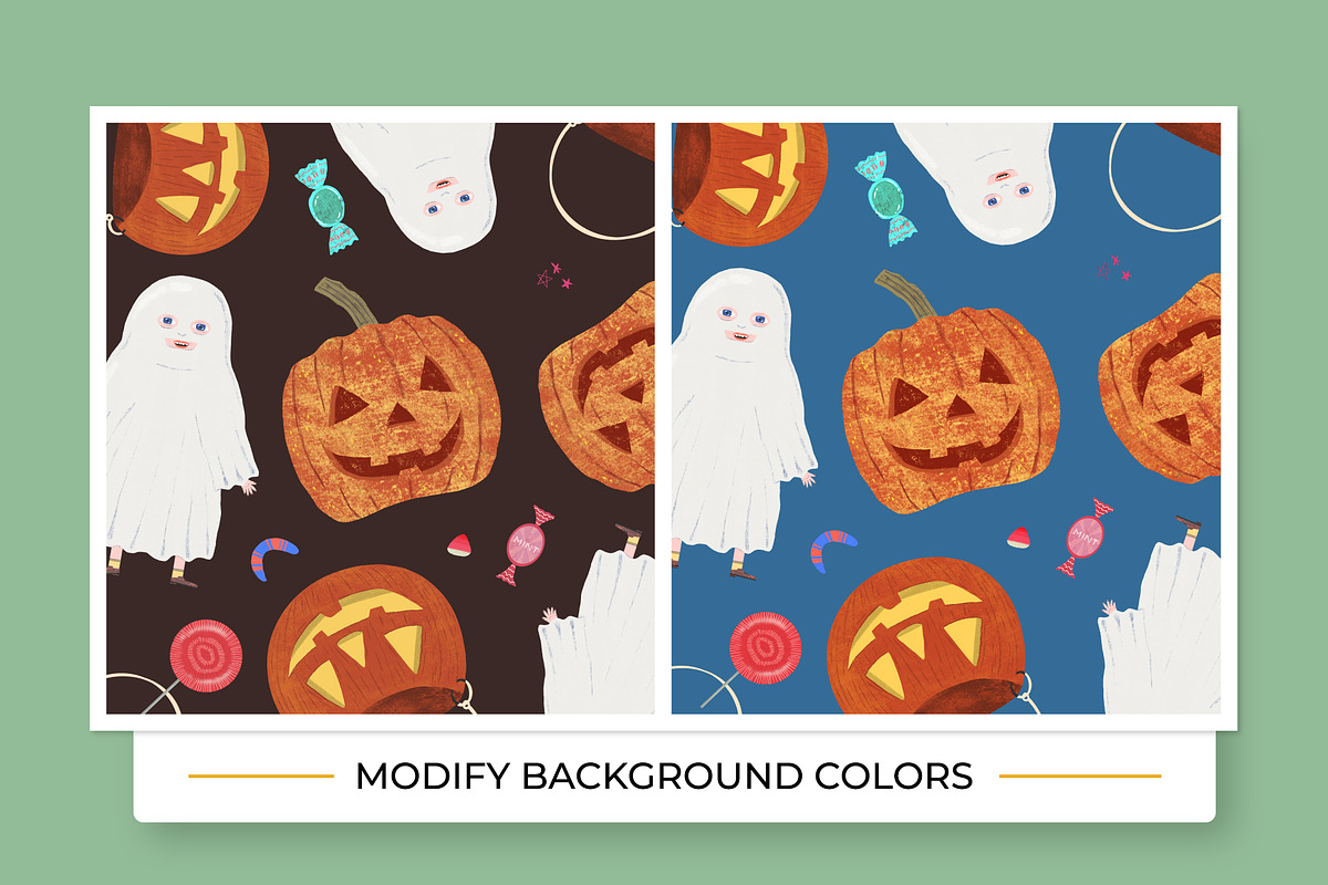 My Halloween: 8 Patterns, 28 motifs, a Pattern Graphic by Mente Volante Studio (Photo 9 of 12)