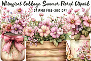 Whimsical Cottage Summer Floral Clip, an Illustration by Libby Wishes (Thumbnail 1 of 6)