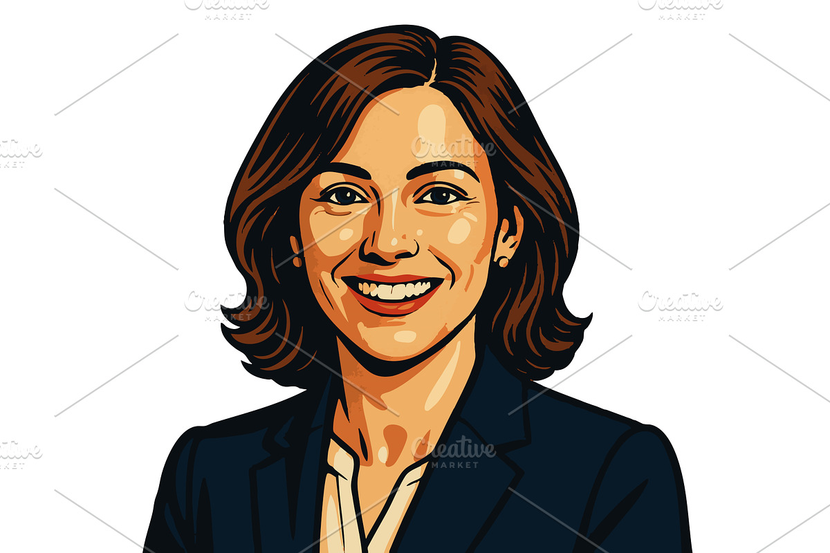 female sales manager vector, a Person Illustration by AlexArt