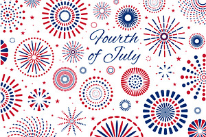 Fourth of July blue, red fireworks