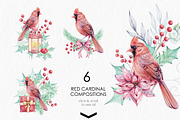 Watercolor Romantic Christmas, a Seasonal Illustration by katmonne (Thumbnail 5 of 16)