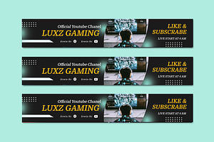 Youtube Channel Cover Gaming, a Social Media Template by Vibesteam