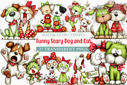 Funny Scary Dog and Cat Clipart Png, an Illustration by Craft Nest (Thumbnail 1 of 5)