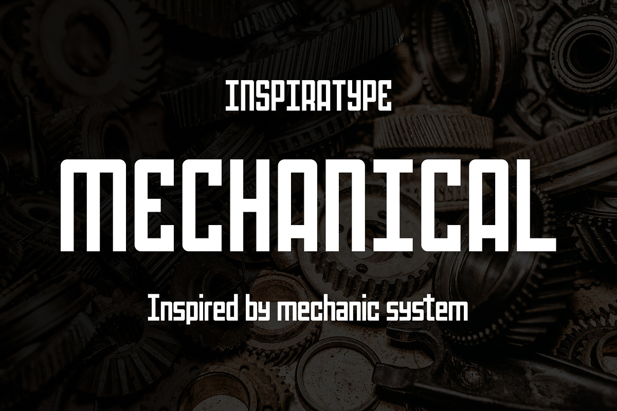 Mechanical, a Sans Serif Font by Inspiratype (Photo 1 of 5)