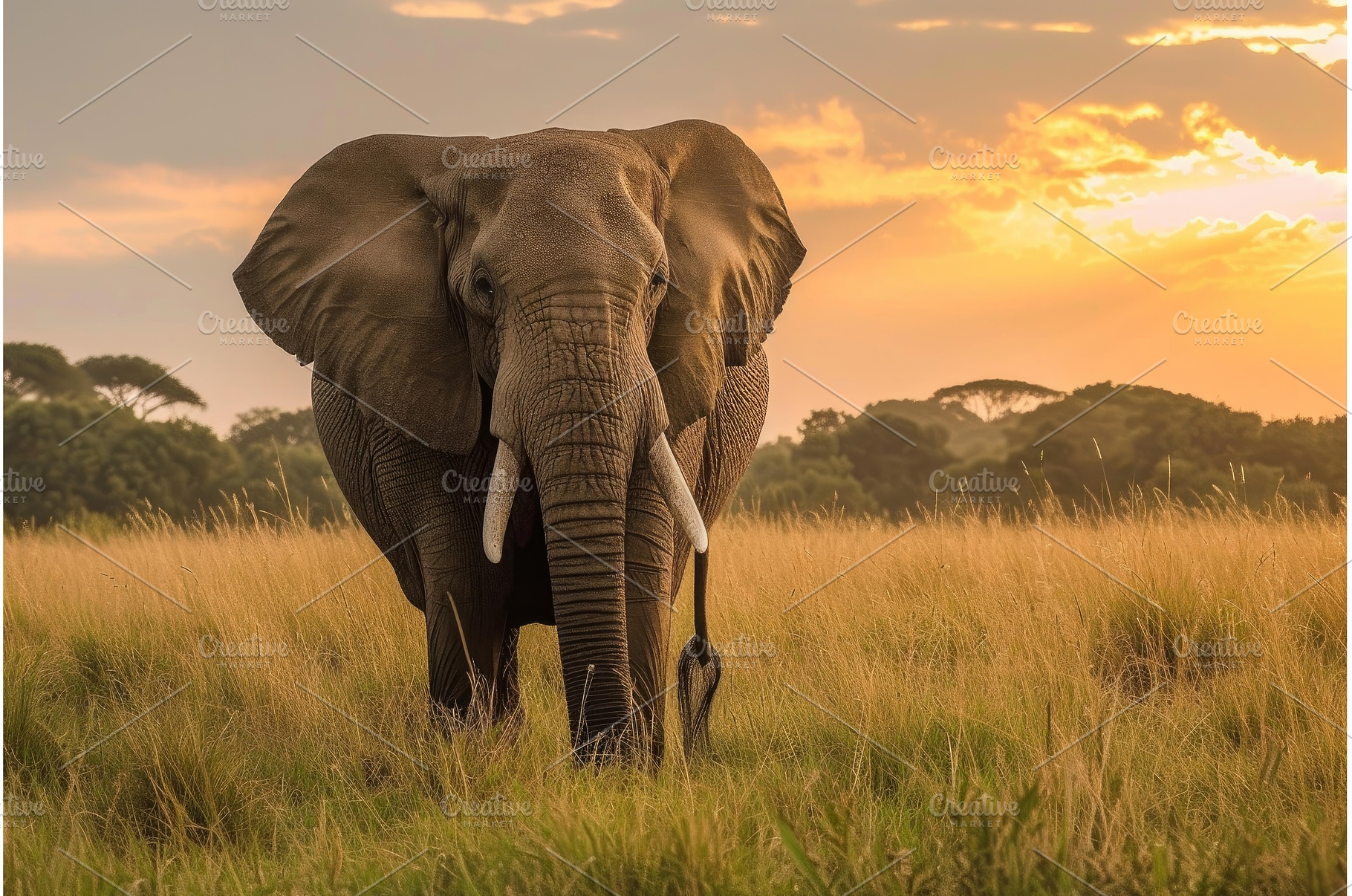 Serene Beautiful elephant wildlife, an Animal Photo by Ylivdesign