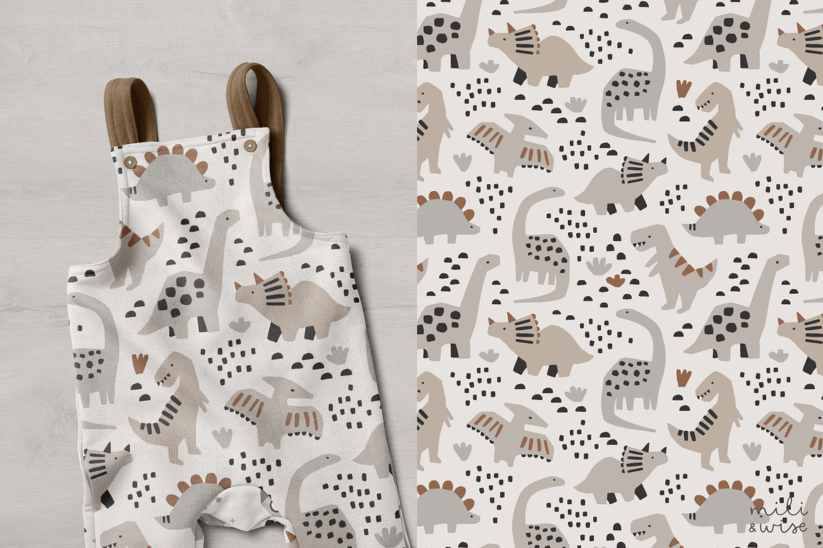Dino Love Kids Pattern Collection, a Pattern Graphic by Point and Poem (Photo 4 of 7)