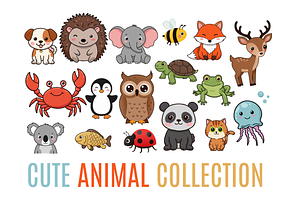 Cute Animal Vector Collection, an Animal Illustration by Redmixx Design