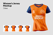 V Neck Women Jersey Mockup, a Product Mockup by Mockupdaddy (Thumbnail 1 of 10)