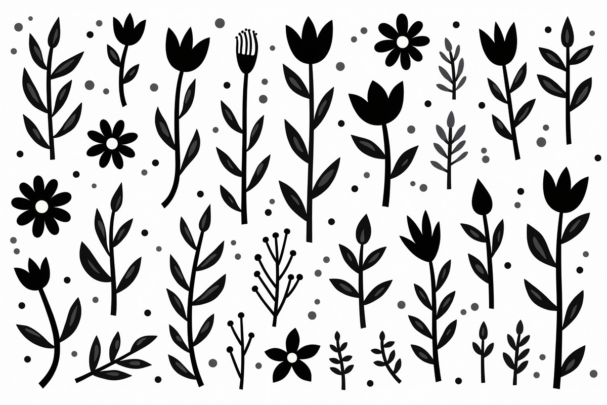 Whimsical Hand Drawn Floral Set, an Illustration by jahid234 (Photo 7 of 10)