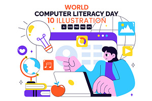10 World Computer Literacy Day, an Object Illustration by denayunebgt