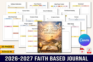 26–2027 Faith-Based Journal Planner, a Stationery Template by Designmela01