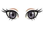 Anime Style Vector Set of Flat Eyes., a Person Illustration by Gomolach (Thumbnail 2 of 25)