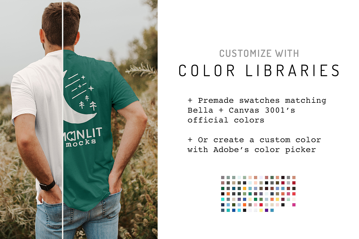 The Bella Canvas 3001 Mockup Bundle, an Advertising Mockup by Moonlit Mocks (Photo 7 of 11)