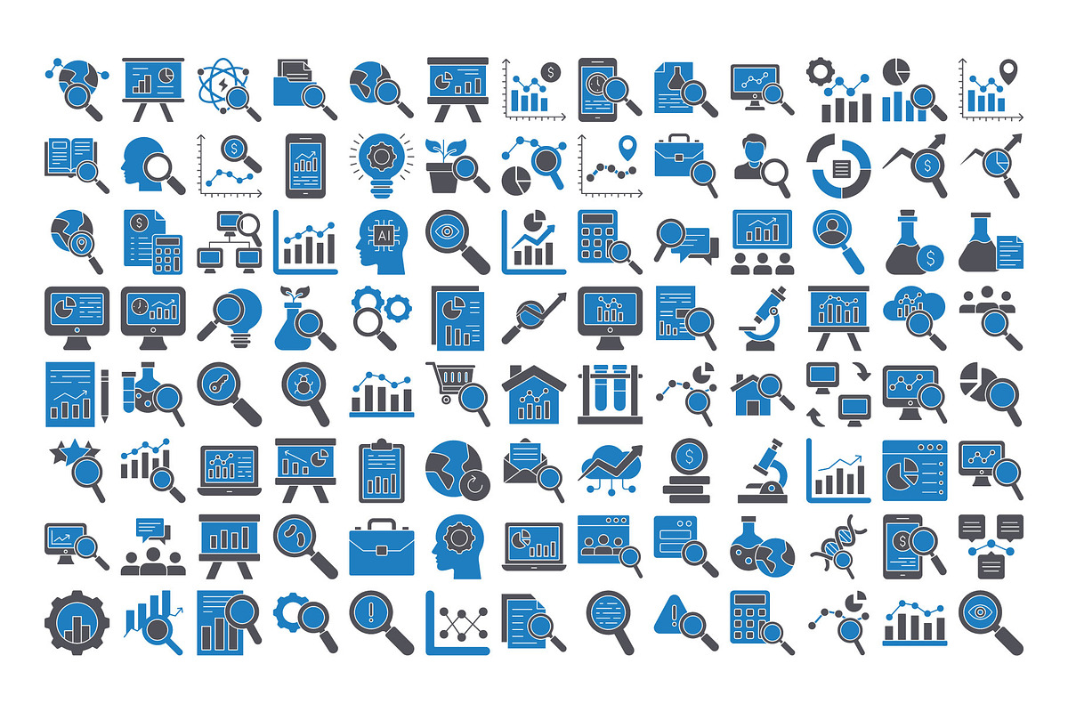 Research & Analysis Icon Pack, an Outline Icon by Vector Portal (Photo 4 of 5)