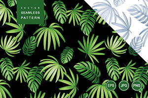 Night Jungle_Seamless Vector Pattern