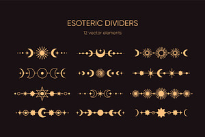 Magic, esoteric lines, borders set, an Illustration by Good Studio