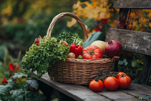 Basket full of fresh vegetables, a Nature Photo by MistyDay