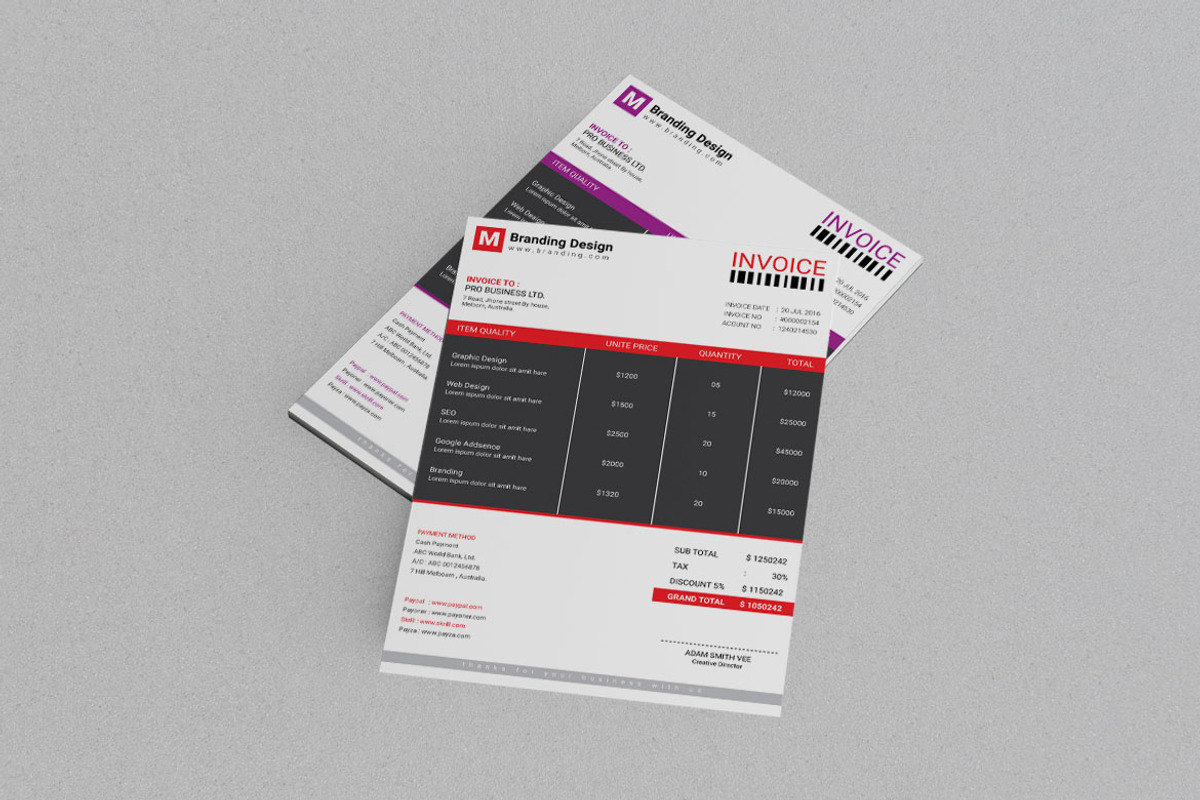 Modern Invoice Template for Business, a Stationery Template by BrandlyTemplate (Photo 3 of 3)