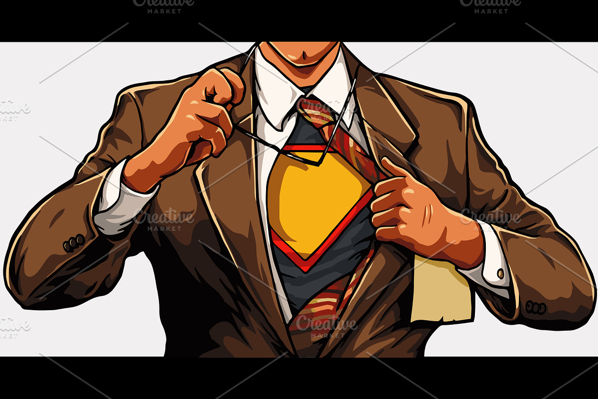 Superhero Vector - Cartoon Man, a Work Illustration by BusOne (Photo 2 of 2)