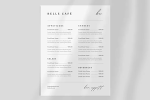 Minimal Restaurant Menu Template