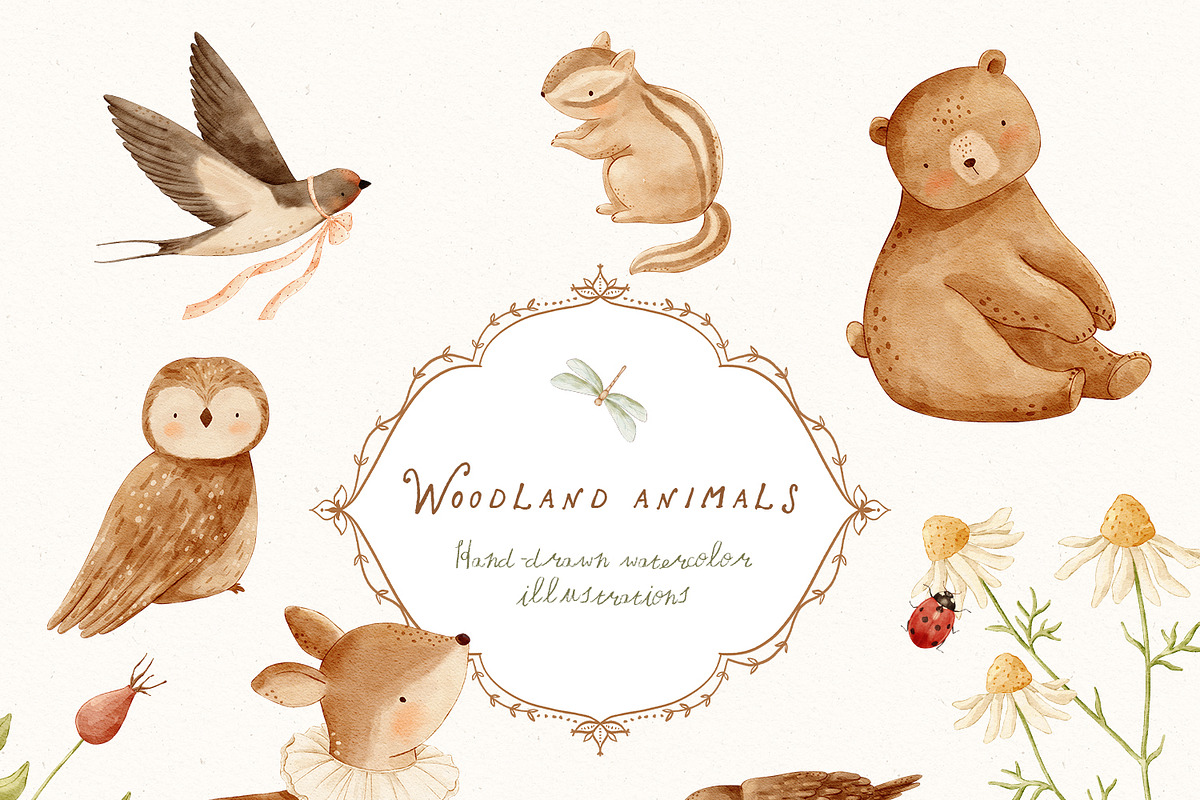 Charming meadow - woodland clipart, a Decorative Illustration by polikarpovaart (Photo 6 of 30)