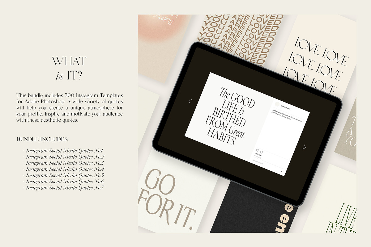 700 Bundle Instagram Quotes PS, a Social Media Template by Feel This (Photo 4 of 18)