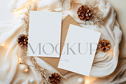 Double Christmas Card Mockup, a Product Mockup by TatiMockup (Thumbnail 1 of 4)