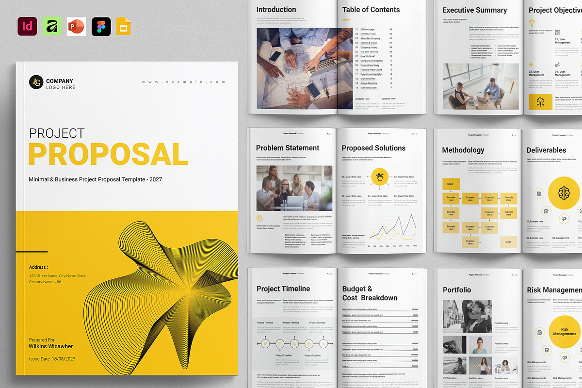 Project Proposal Template, a Brochure Template by GoldenGrid Studio (Photo 1 of 10)