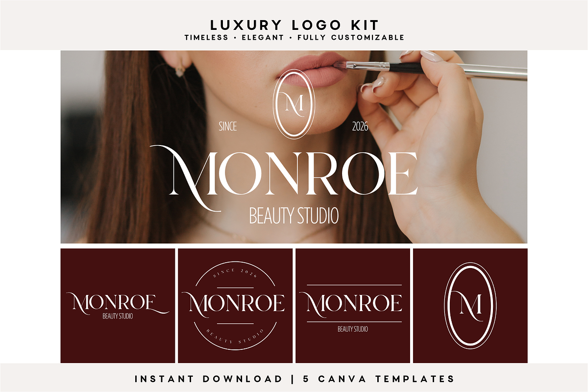 Luxury Beauty Logo Kit | Canva, a Branding & Logo Template by BrandhavenStudio (Photo 1 of 10)
