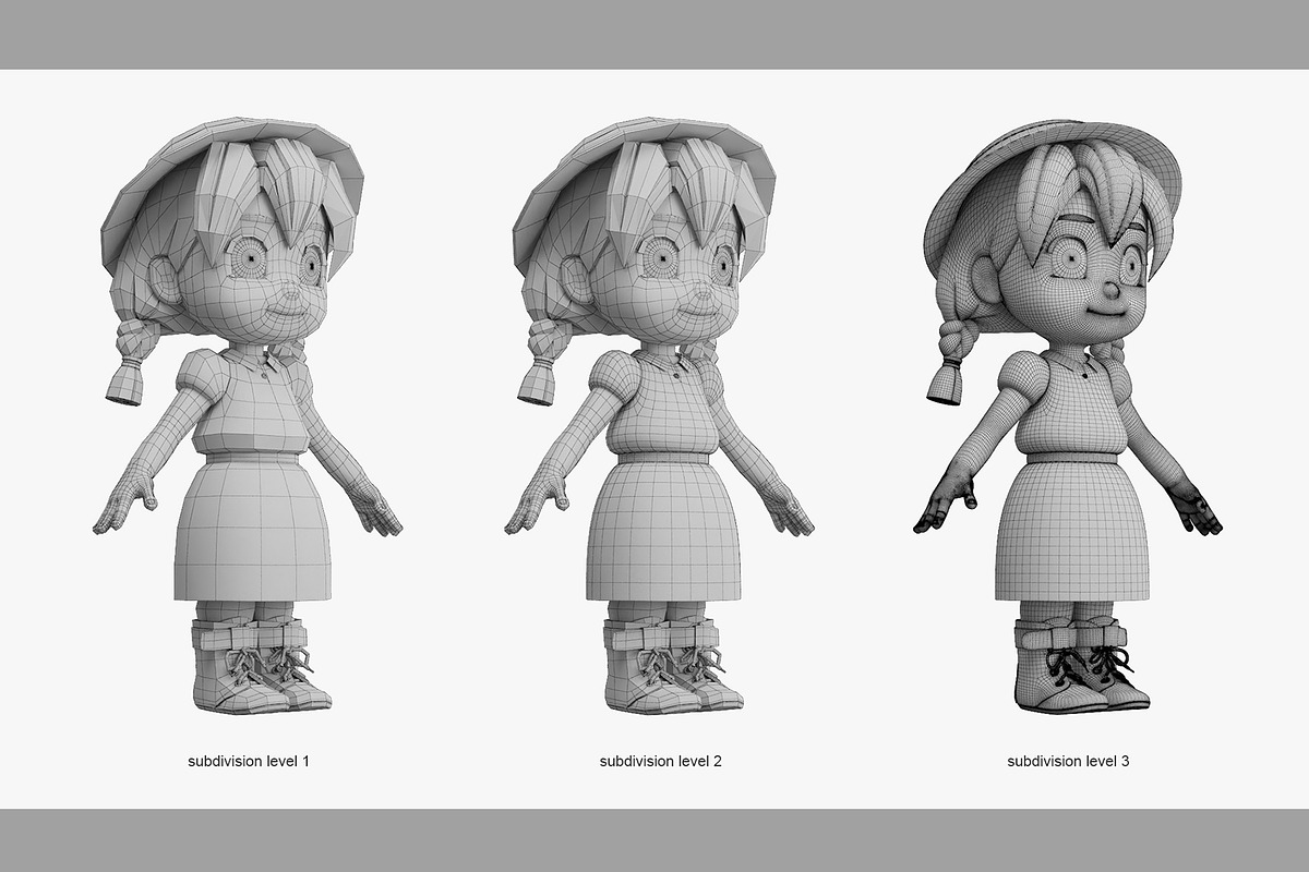 3d Cartoon Girl SG3FC, a Characters & Person 3D Model by LomellRueca (Photo 15 of 27)