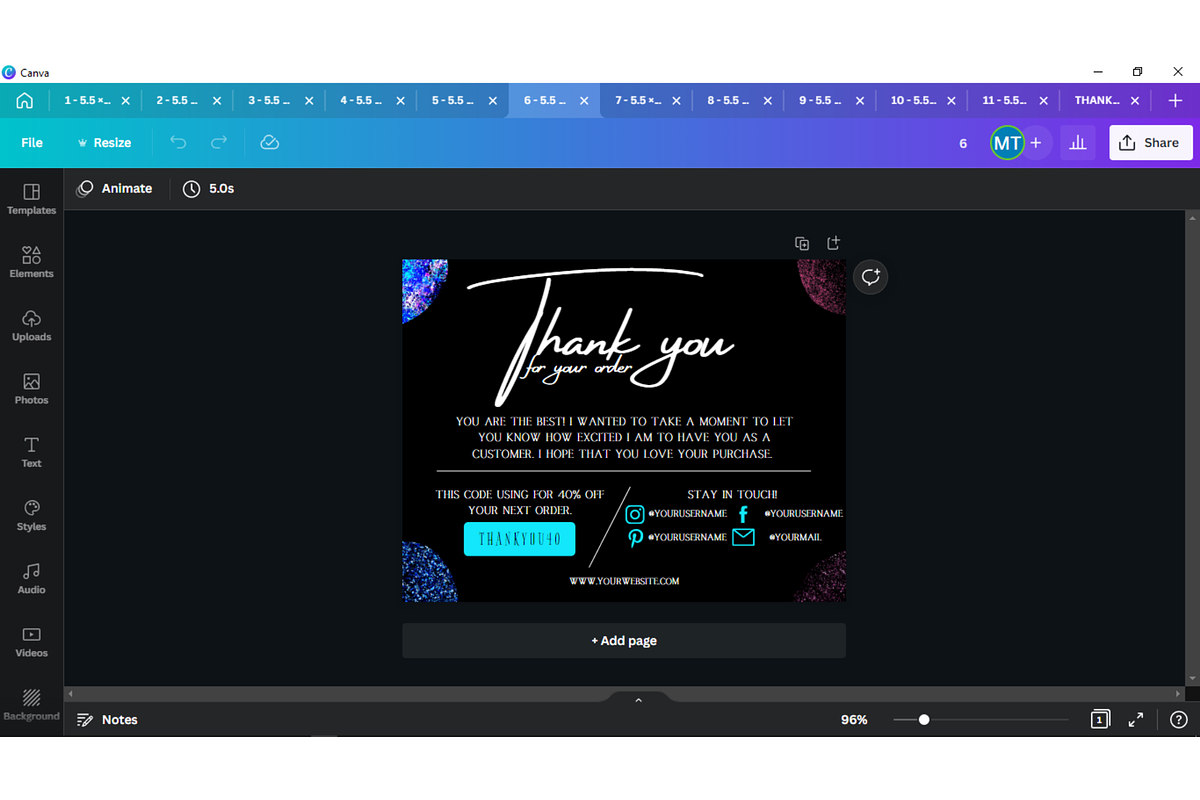 Thank You Order Card | Canva, a Card Template by tahananeart (Photo 8 of 8)