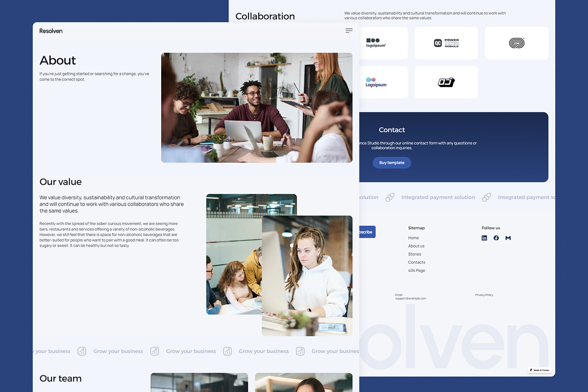 Resolven — Business Framer Template, a Websites & App Template by Middltone (Photo 3 of 4)