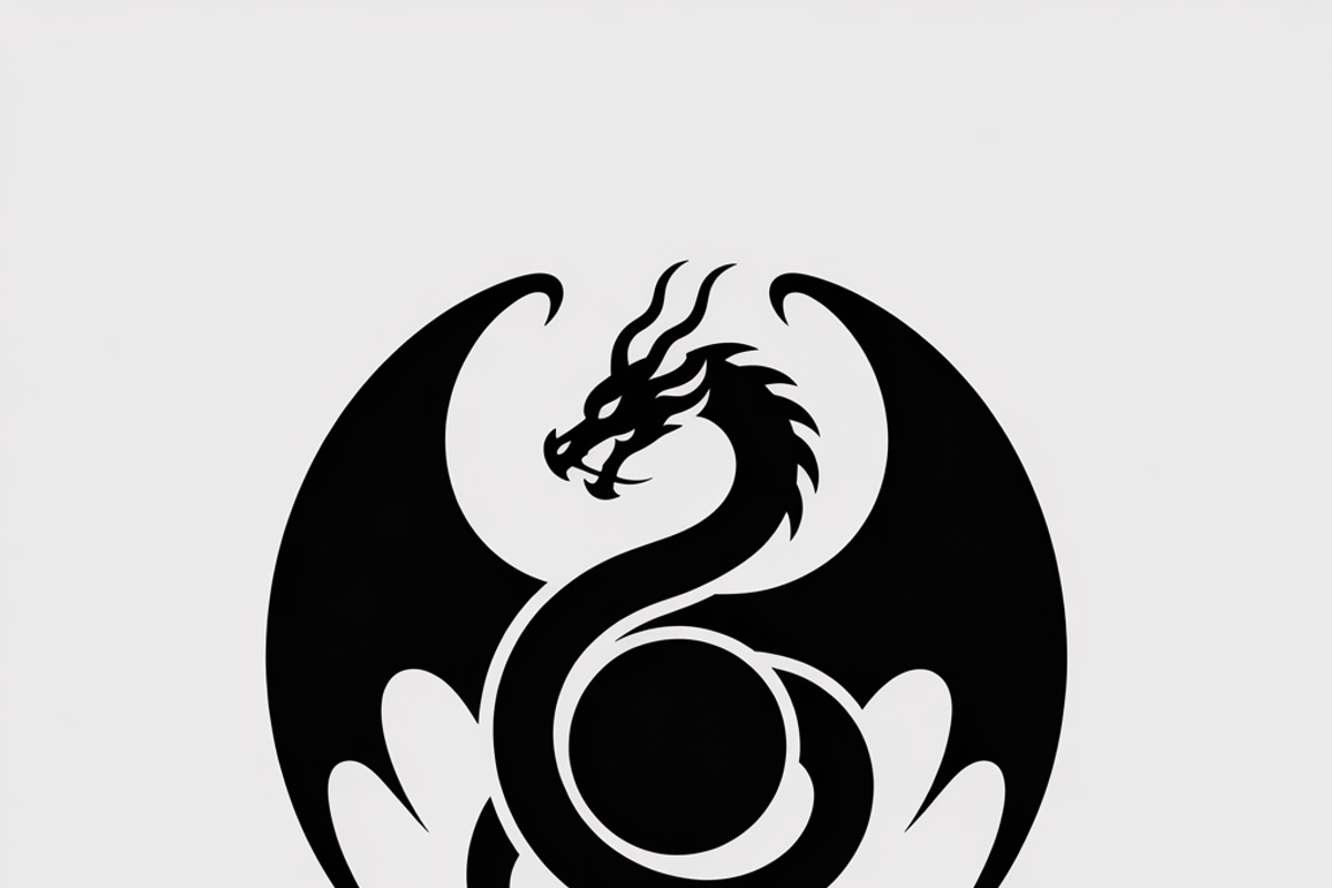 A bold dragon silhouette logo, an Illustration by Amazin_art (Photo 5 of 16)