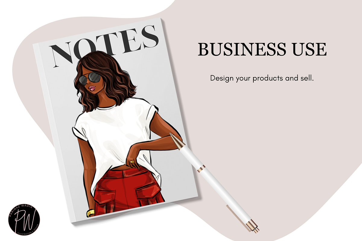 Fashion Girls 56 clipart png, an Illustration by Parinaz Wadia Design (Photo 6 of 9)