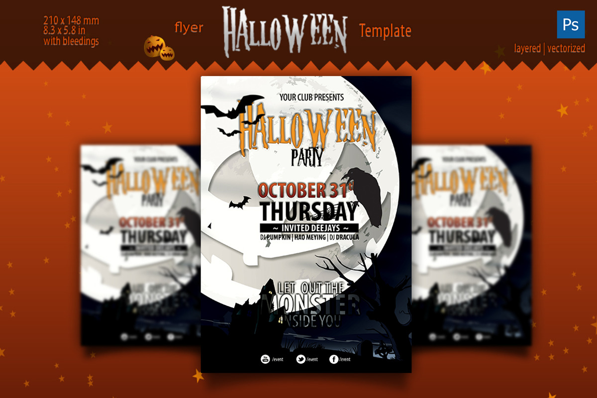 Halloween Party Flyer, a Flyer Template by zheksha (Photo 1 of 2)