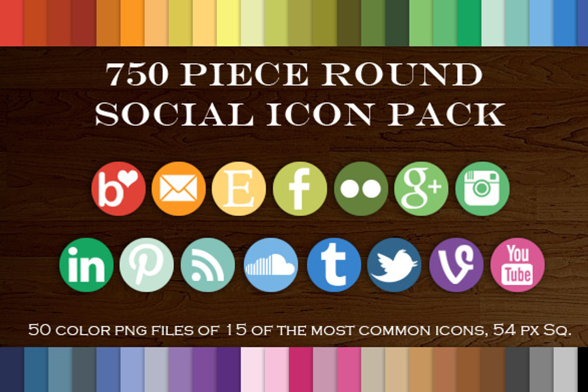 750 Piece Round Social Icon Pack, an Icon by The Geekery Store