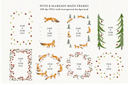 Watercolor cute winter foxes, an Animal Illustration by Garden in frame (Thumbnail 3 of 8)