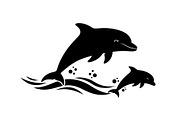 Dolphin Jumping Silhouette Vector bu, an Illustration by Designs_River (Thumbnail 25 of 48)