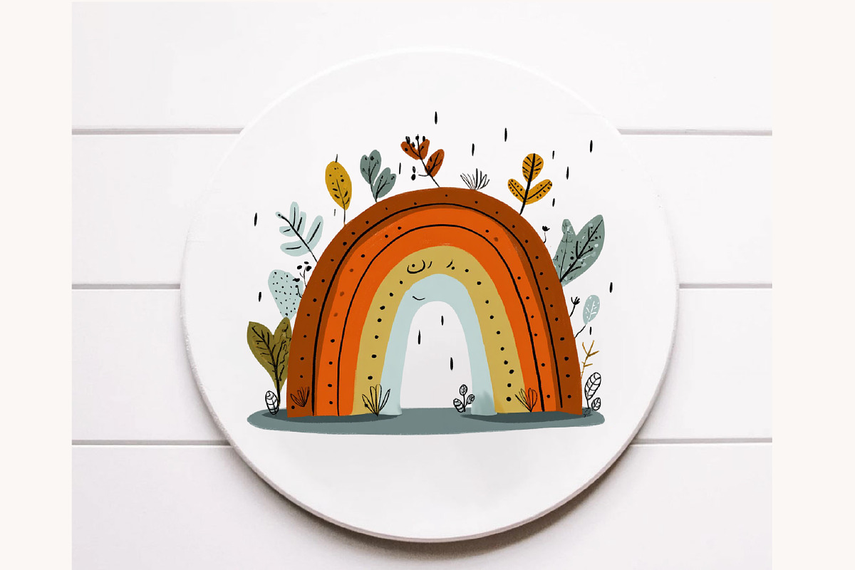 Cute Boho Retro Rainbow Clipart, a Seasonal Illustration by Designworld (Photo 9 of 9)