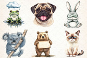 Watercolor Grumpy Animals Clipart, an Illustration by Libby Wishes (Thumbnail 6 of 6)