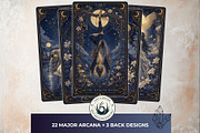 The Midnight Gilt Tarot Cards, a Decorative Illustration by ThatsDesignArt (Thumbnail 3 of 10)