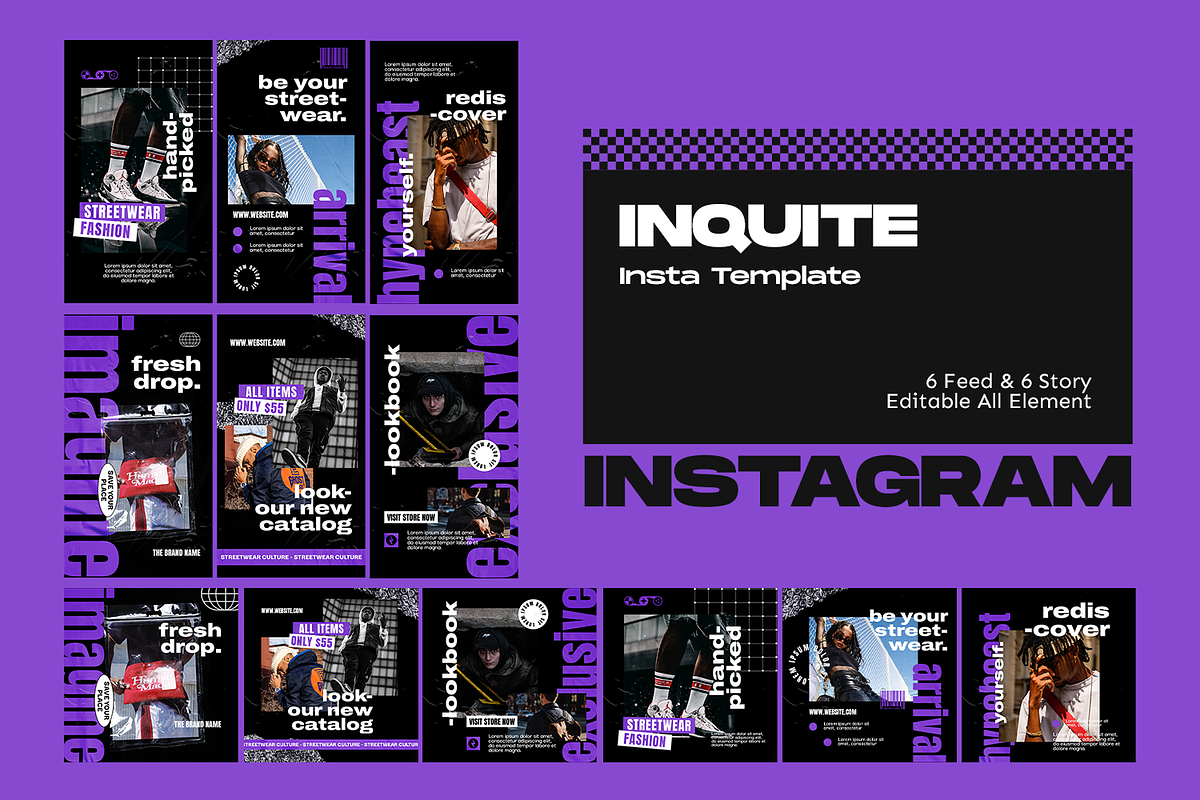 Inquite Hypebeast Instagram Template, a Social Media Template by Shinra Labs (Photo 3 of 5)