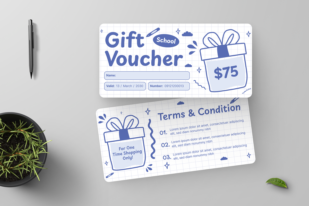 School Gift Voucher, a Print Template by Annora Studio (Photo 2 of 6)