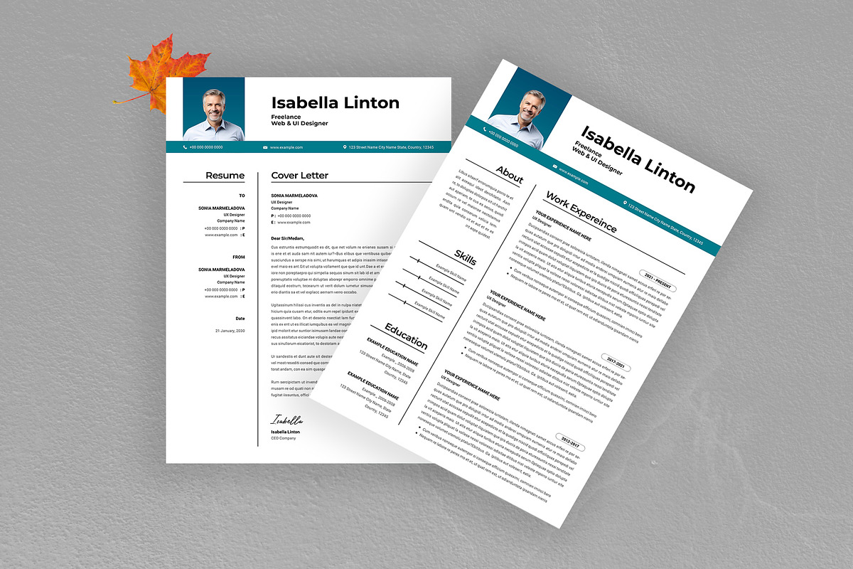 Creative Resume Layout with Cover preview 2