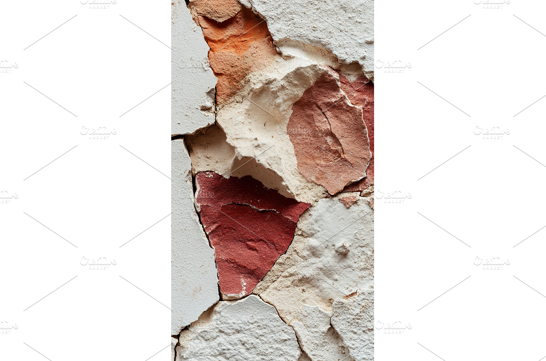 Close up of colorful peeling plaster, a Background Photo by Lermont51