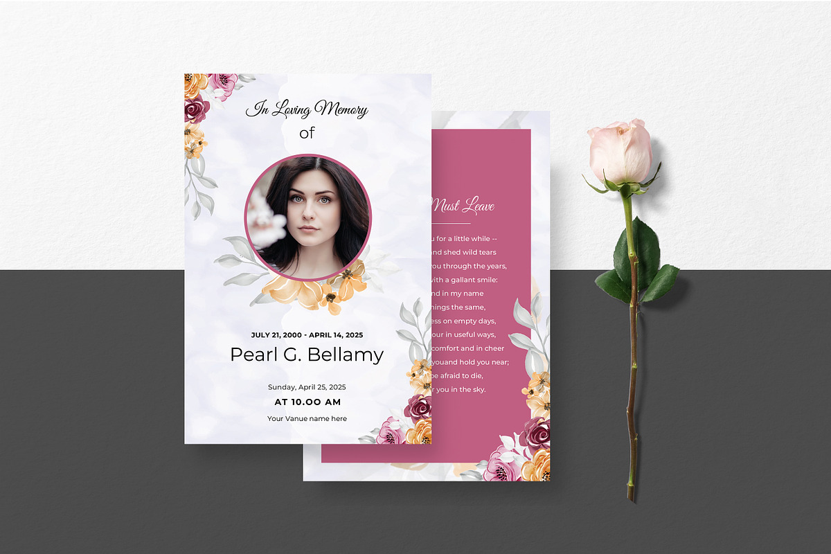 Funeral Program And Prayer Card, a Brochure Template by crazyOWL (Photo 7 of 8)