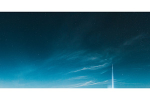 Contrail In Blue Sky. Aircraft Plane, a Transportation Photo by Our Amazing World