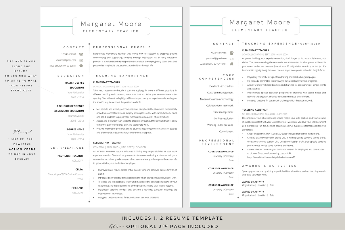 Resume Template / CV, a Resume Template by PAPPERMINT RESUME STUDIO (Photo 2 of 6)
