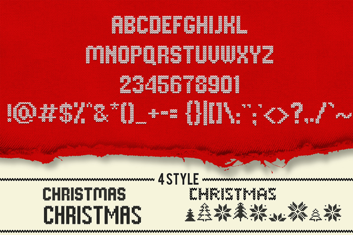 Christmas Knitted Font preview 4