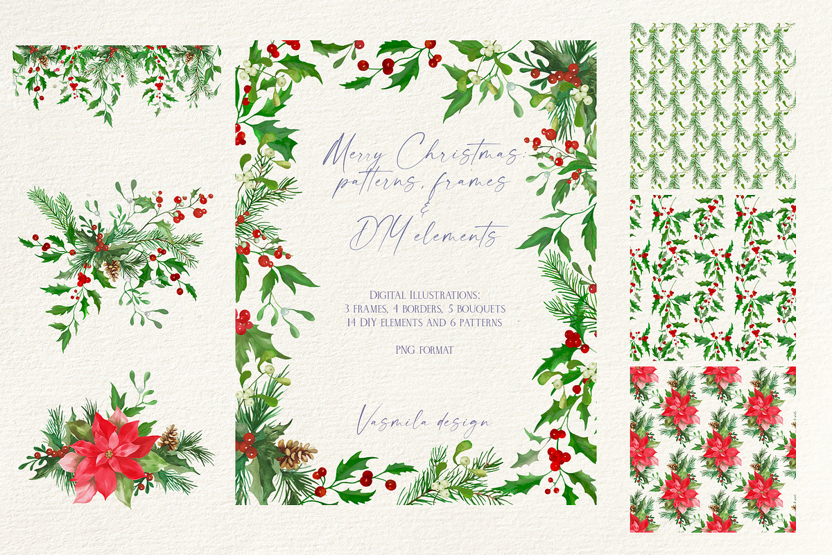 Merry Christmas, a Seasonal Illustration by Vasmila (Photo 1 of 11)